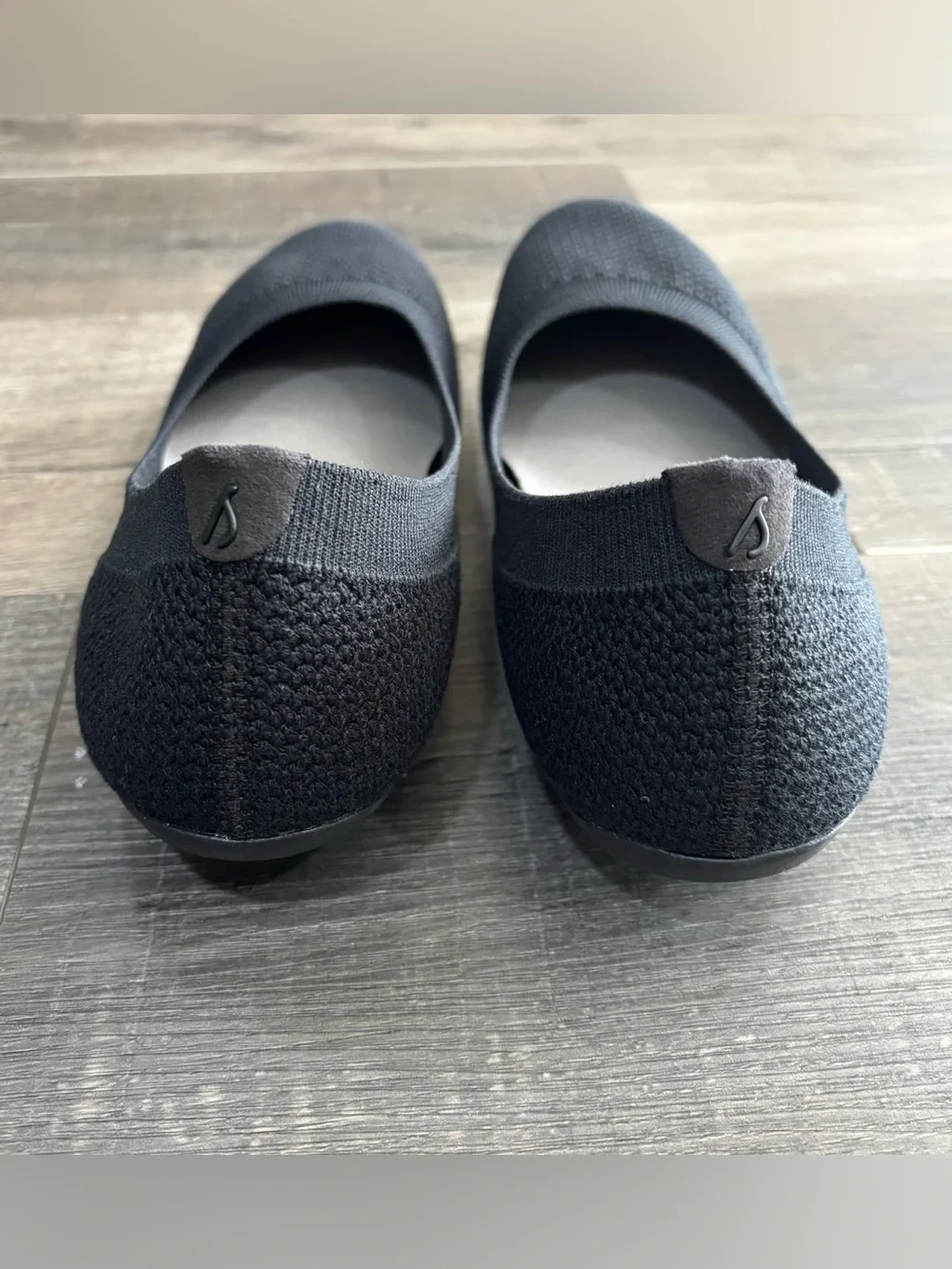 Allbirds Women's Tree Breezers Black Knit Ballet Flats, US Size 10, GUC
